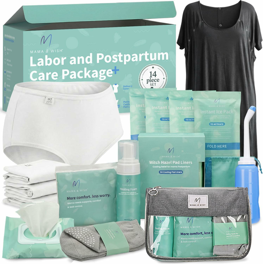 Postpartum Essentials Kit (14-Piece) - Includes Hospital Post Partum Essentials