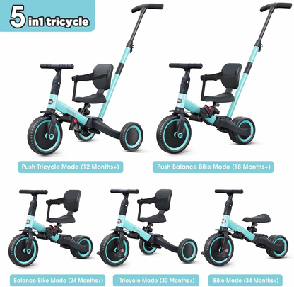 Tricycles for 1-3 Year Olds, Toddler Bike, Birthday Gift and Toy for Boys and Girls, Toddler Tricycle with Parent Push Handle