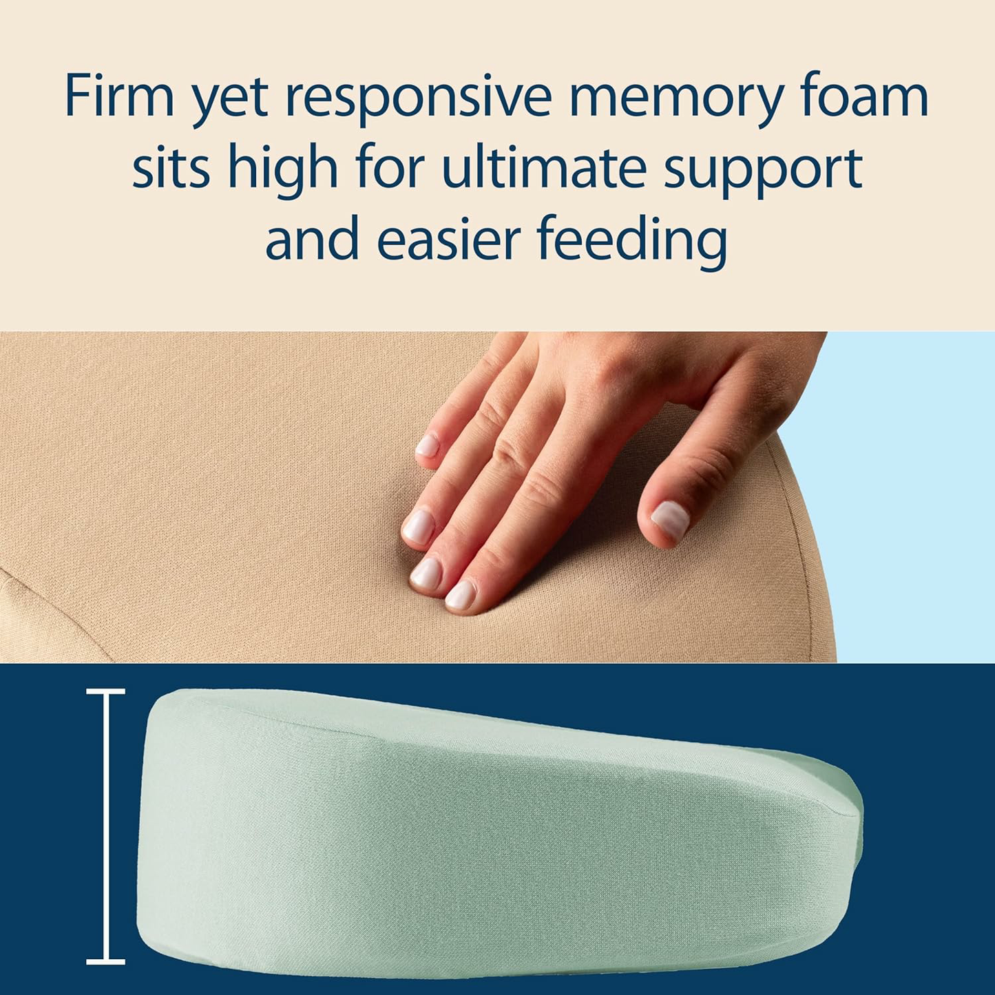 Feeding and Nursing Lap Support Pillow with Cover, U-Shaped Premium Memory Foam