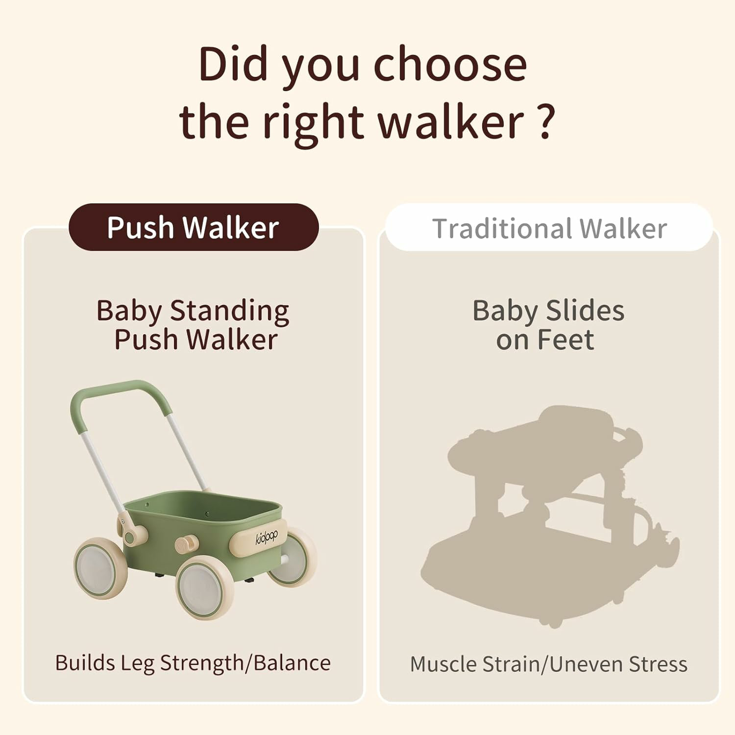 Baby Push Walker with Wheels Toddler Wagon for First Learner Baby Toys